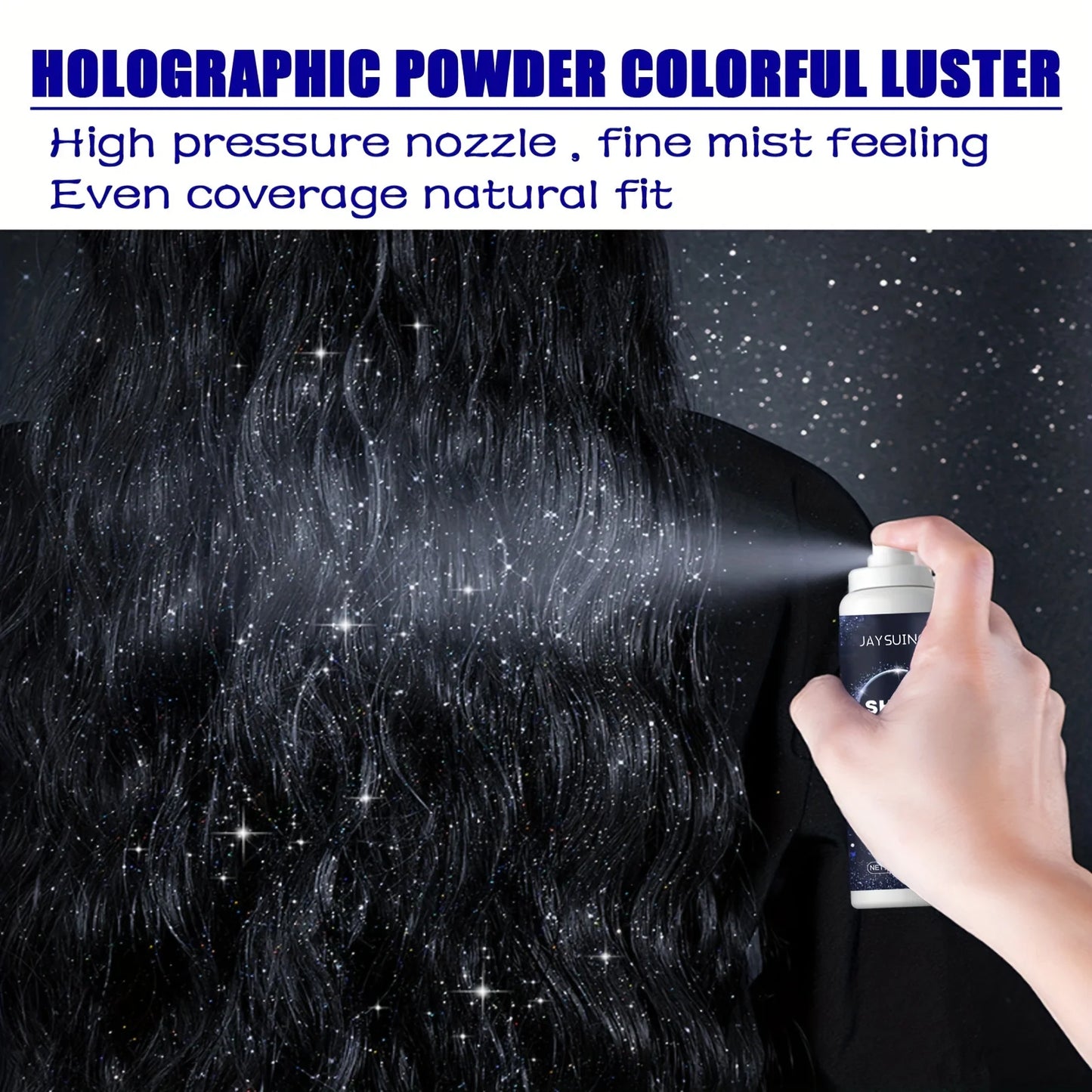 1PCS Radiant Silver Glitter Spray - Instant Holographic Highlight for Hair & Body - Sparkling Shimmer Makeup for Parties