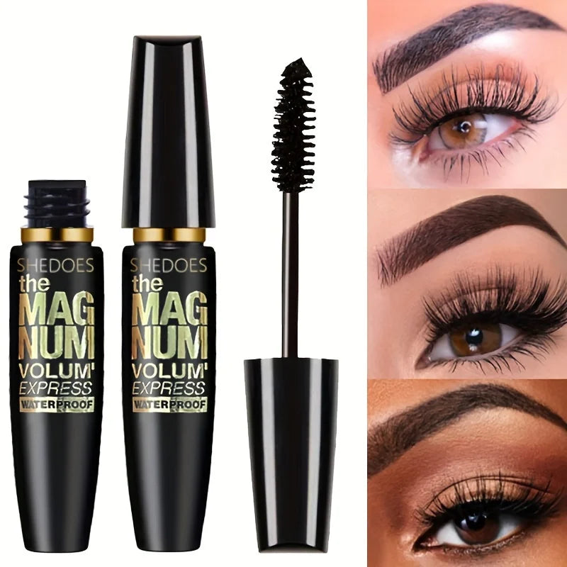 4D Black Waterproof Liquid Fiber Mascara: Thickening, Lengthening, Curling, Long lasting