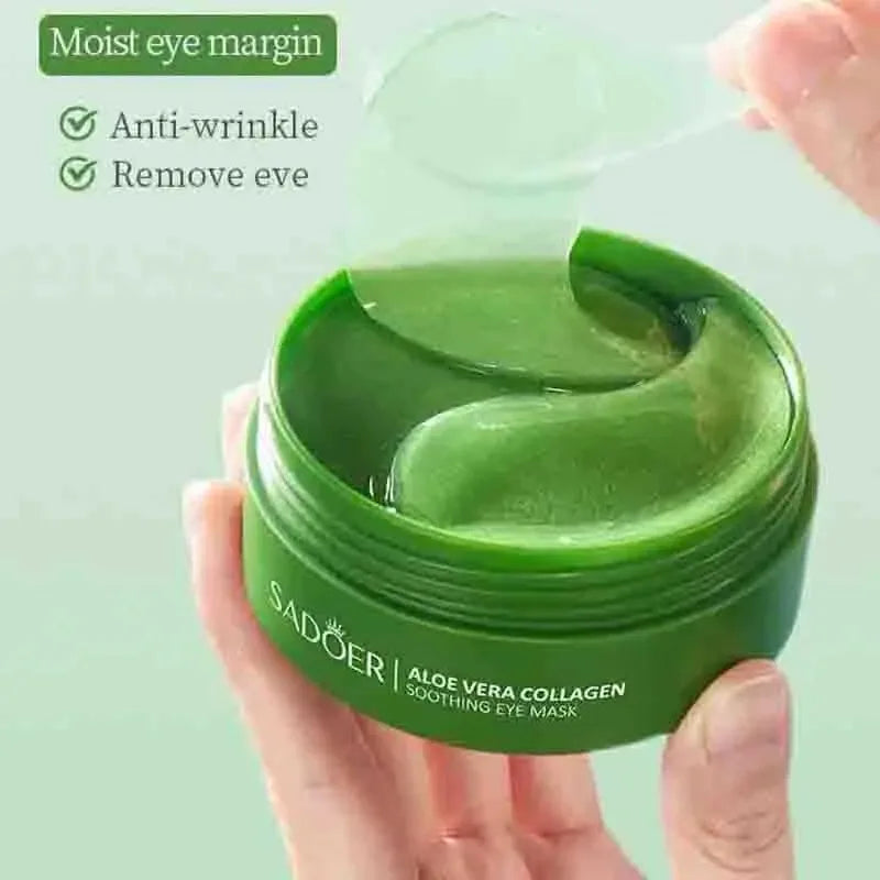 60pcs Aloe Vera Collagen Eye Mask Anti Dark Circles Moisturizing Anti-Wrinkles Eye Patches