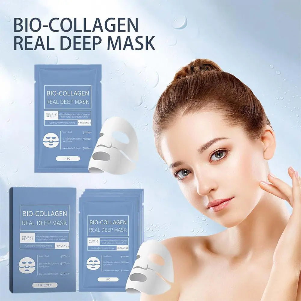 Bio Collagen Real Deep Mask Shrink Pores Deep Hydration Overnight Brightening Face Mask