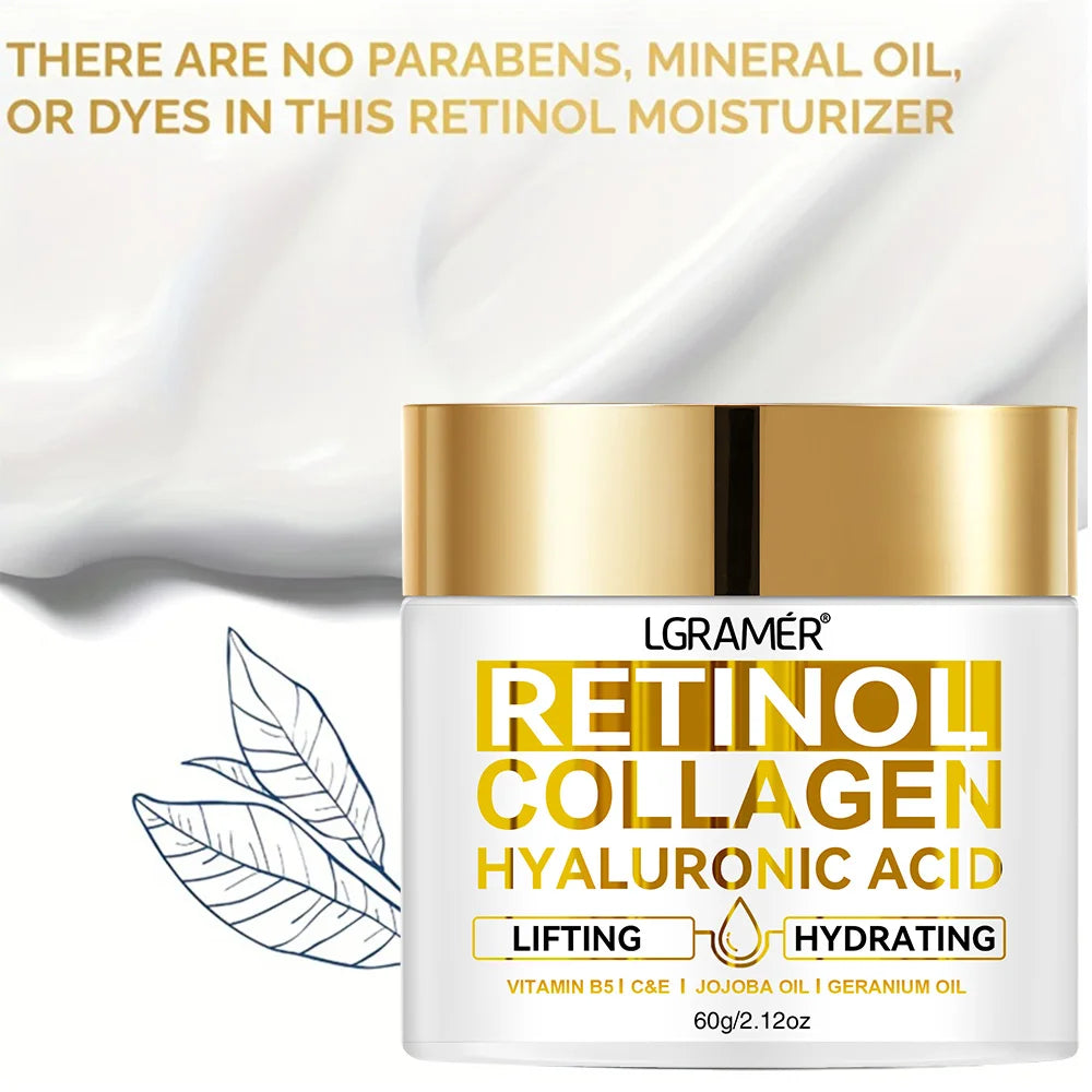 Anti Aging Retinol Moisturizing Collagen Hyaluronic Acid Face Cream: 30&60ML