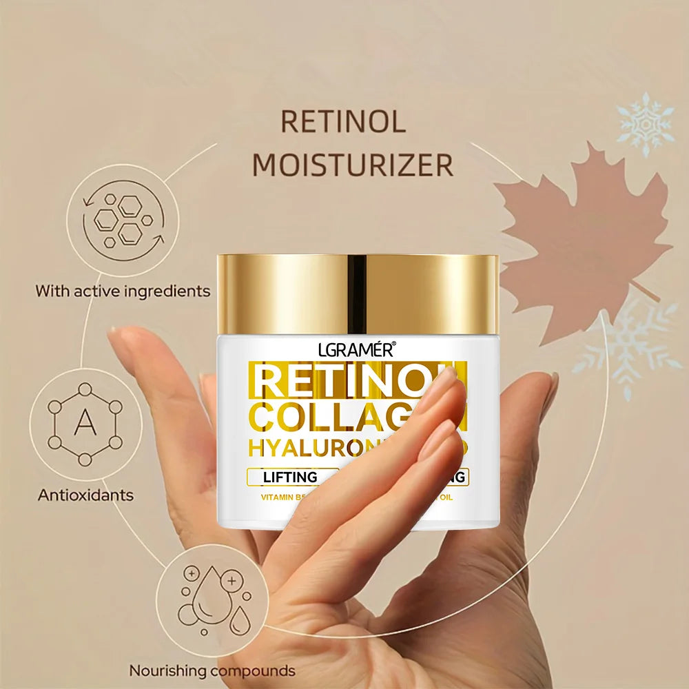 Anti Aging Retinol Moisturizing Collagen Hyaluronic Acid Face Cream: 30&60ML