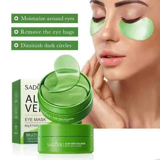 60pcs Aloe Vera Collagen Eye Mask Anti Dark Circles Moisturizing Anti-Wrinkles Eye Patches