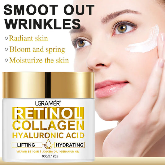 Anti Aging Retinol Moisturizing Collagen Hyaluronic Acid Face Cream: 30&60ML