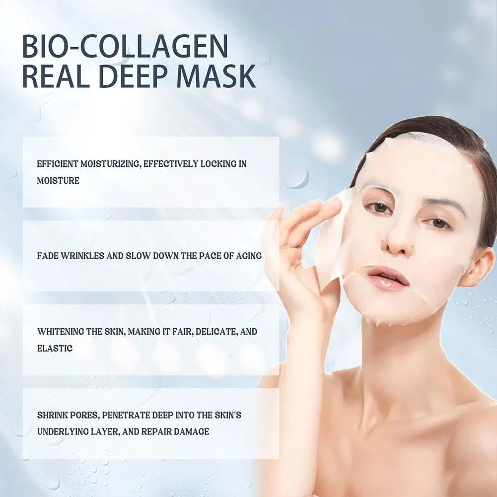 Bio Collagen Real Deep Mask Shrink Pores Deep Hydration Overnight Brightening Face Mask